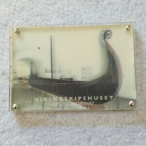 Viking Ship refrigerator magnet hologram viking museum Norway gift